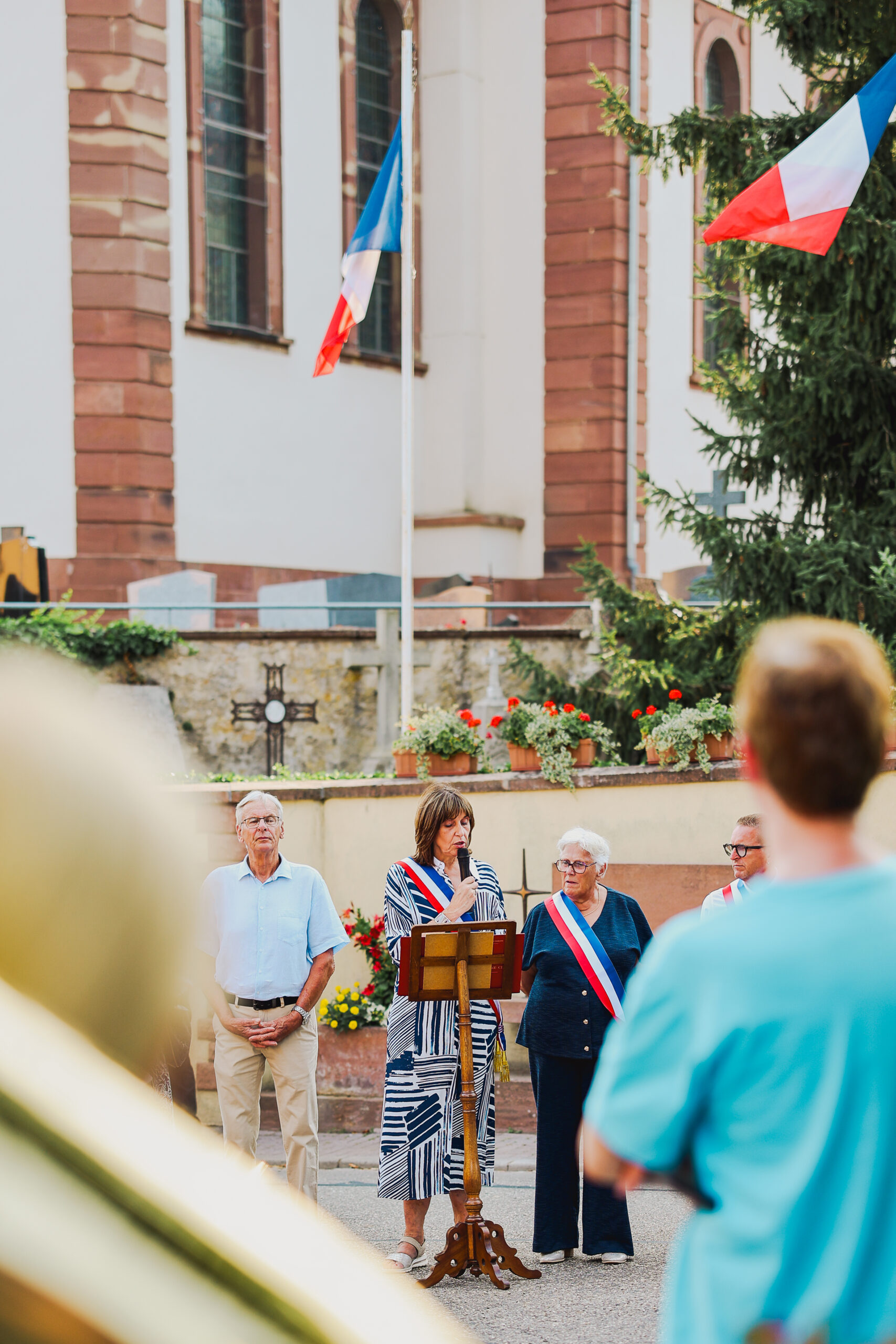 portrait de la maire de Batzendorf lors de la cérémonie du 14 Juillet 2026 en alsace photographe dietrich grégory dcg photographie